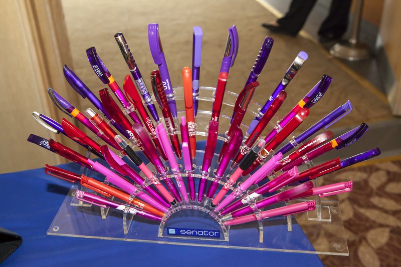 A selection of colourful personalised pens
