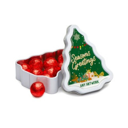 Tree Tin with Red Foiled Balls