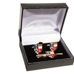 Enamel Cufflinks and Tiebar