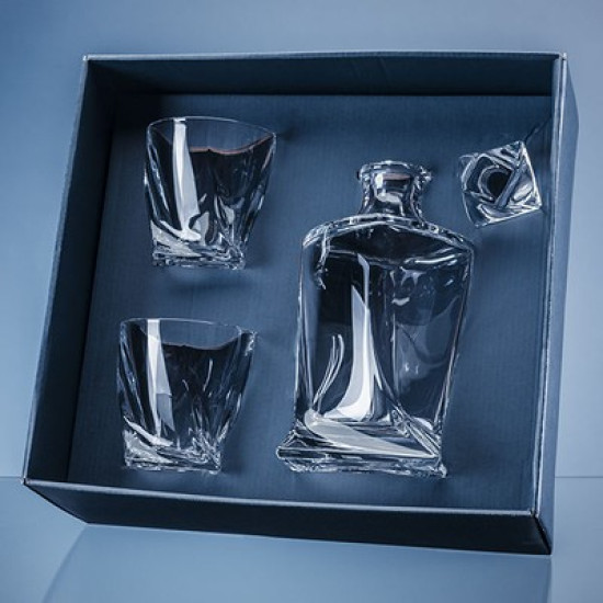 3pc Plain 0.8ltr Whisky Set in a Satin Lined Presentation Box