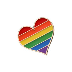 Rainbow Heart Pin Badge