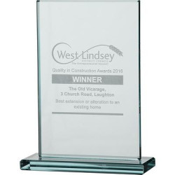 15cm Jade Glass Rectangle Award