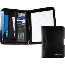 Balmoral Bonded Leather Zipped A4 Folder with Calculator