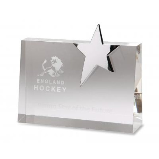 15cm Optic Horizontal Rectangle with Silver Star