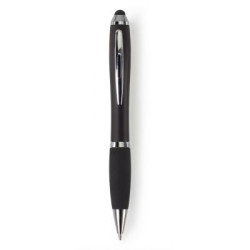 Ballpen with black rubber grip and stylus