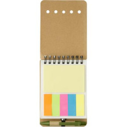 Wire bound notebook with sticky notes