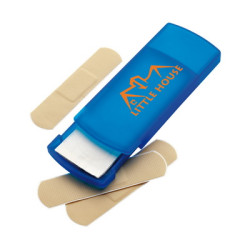 Plastic pocket case with five plasters