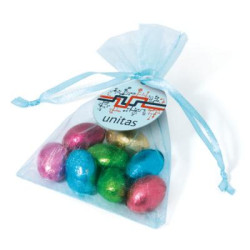 Organza Bag Foil Wrapped Chocolate Eggs