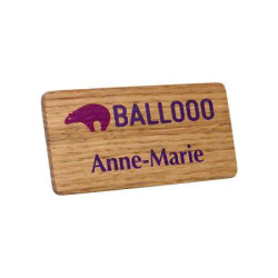Real Wood Personalised Name Badge