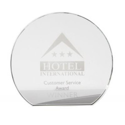 12.5cm x 19mm Clear Glass Freestanding Circle Award