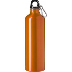 Aluminium flask (750 ml), single wall. The bottle is equipped with a carabiner and key ring.