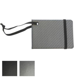 Carbon Fibre Effect Notebook Style Luggage Tag