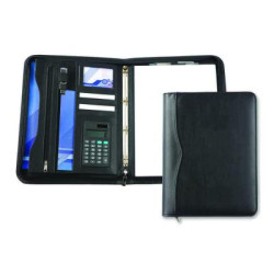 Black Houghton A4 Deluxe Zipped Ring Binder With Calculator