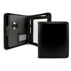 Deluxe Leather Compendium Folder with iPad or Tablet Pocket