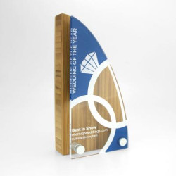 Shaped Bamboo Award with Acrylic Front