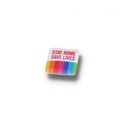 STAY HOME BUTTON BADGE - 25MM SQUARE