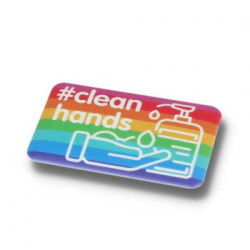 CLEAN HANDS DBASE BADGE - 70MM RECTANGULAR