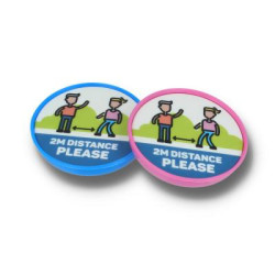 SOCIAL DISTANCING CHILDS SAFETY POP BADGE