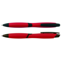 CURVY SOLID ballpen with solid coloured barrel and black clip