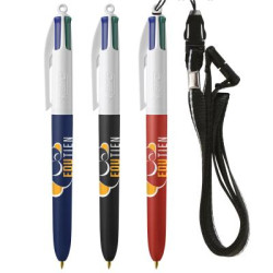 BIC® 4 Colours Soft with Lanyard Screen Printing