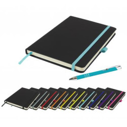 DeNiro A5 Lined Soft Touch PU Notebook & Pen Set