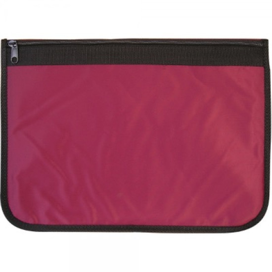 Nylon Document Wallets - Burgundy / Black Edging Nylon Document Wallets - Burgundy / Black Edging