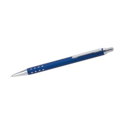 Aluminium ballpen with shiny chromed plastic pusher