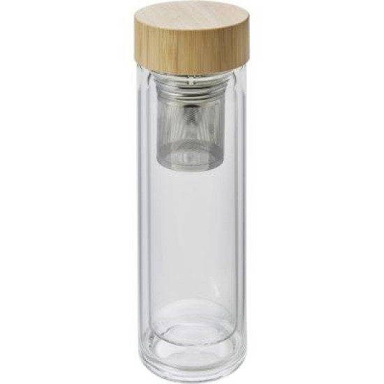 Glass and bamboo bottle with tea infuser (420 ml) Glass and bamboo bottle with tea infuser (420 ml)