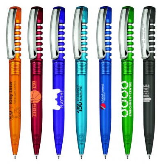 senator® New Spring Clear Plastic Ballpen with Metal Clip senator® New Spring Clear Plastic Ballpen with Metal Clip