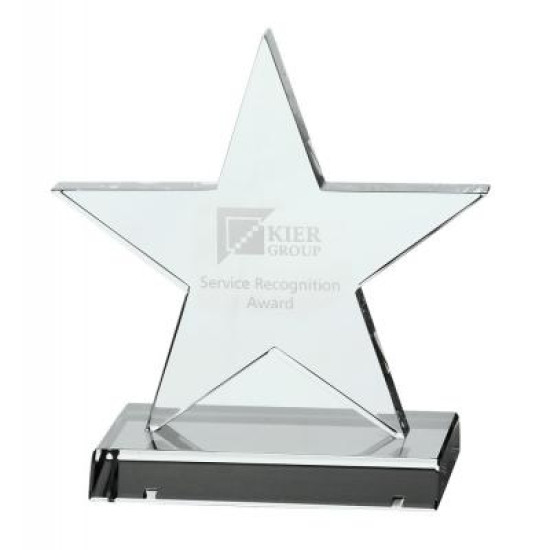 Optical Crystal 5 Pointed Star on Base Award Optical Crystal 5 Pointed Star on Base Award
