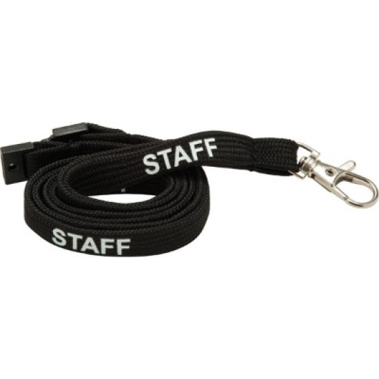 10mm Tubular Lanyard pre printed STAFF 10mm Tubular Lanyard pre printed STAFF