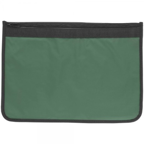 Nylon Document Wallets - Green / Black Edging Nylon Document Wallets - Green / Black Edging