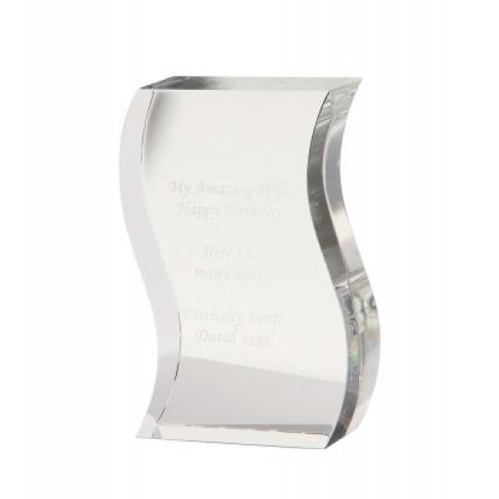 15cm Optical Crystal Freestanding Wave Award 15cm Optical Crystal Freestanding Wave Award