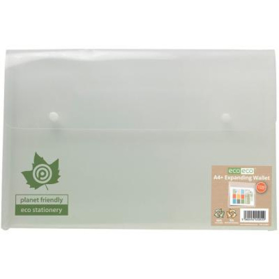 Eco-Eco A4+ 95% Recycled Clear Expanding 2 Stud Wallet Eco-Eco A4+ 95% Recycled Clear Expanding 2 Stud Wallet
