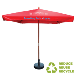 2m Square Wooden Eco Parasol