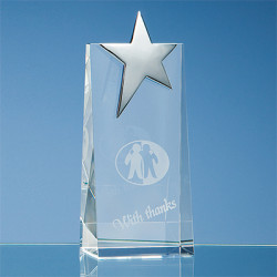 18cm Optical Crystal Star Rectangle Award