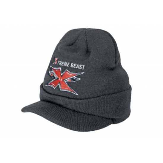 Acrylic beanie with peak