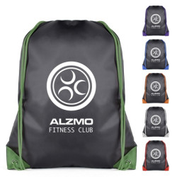 Black Coloured Trim Pegasus Drawstring Bag