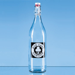 1 Litre Round Flip Top Bottle White Top