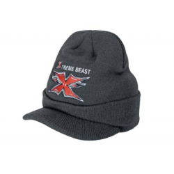 Acrylic beanie with peak