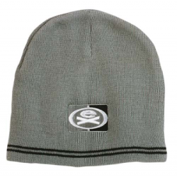 Skull acrylic beanie with stripes