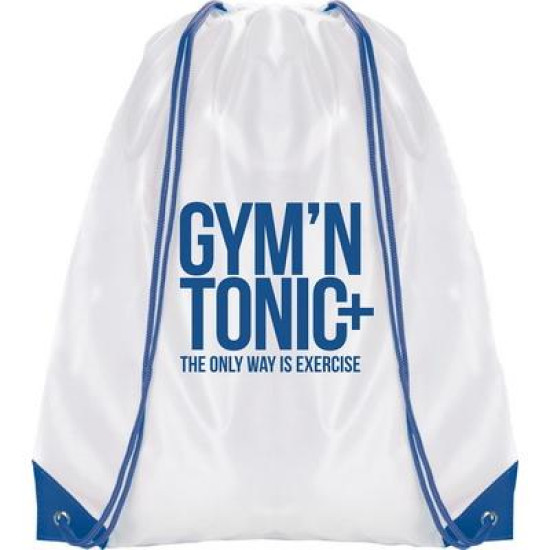 White Coloured Trim Pegasus Drawstring Bag