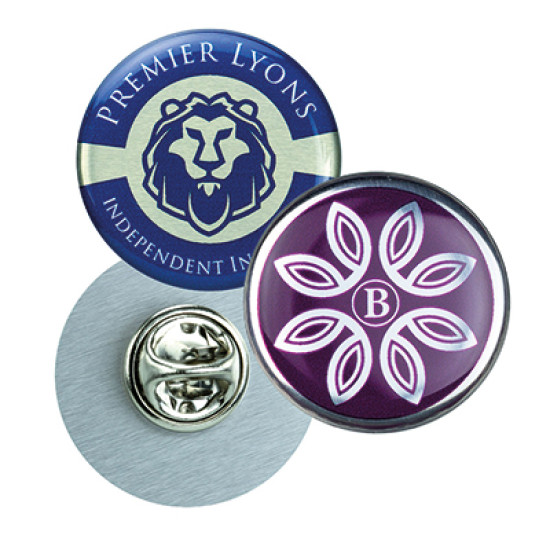 Aluminium Domed Clutch Pin Badges