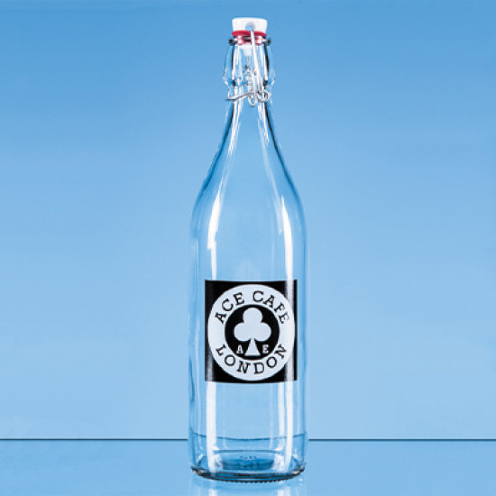 1 Litre Round Flip Top Bottle White Top
