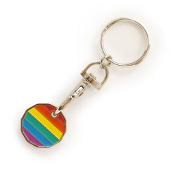 Rainbow Trolley Coin Keychain
